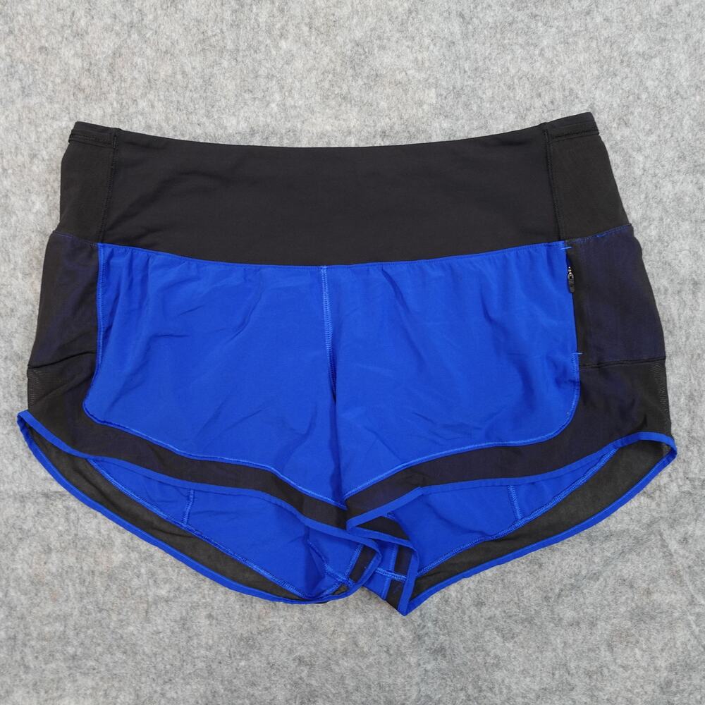 Lululemon Shorts Womens 8 Mind Over Miles Blue 3.5" Run Gym Athletic Colorblock